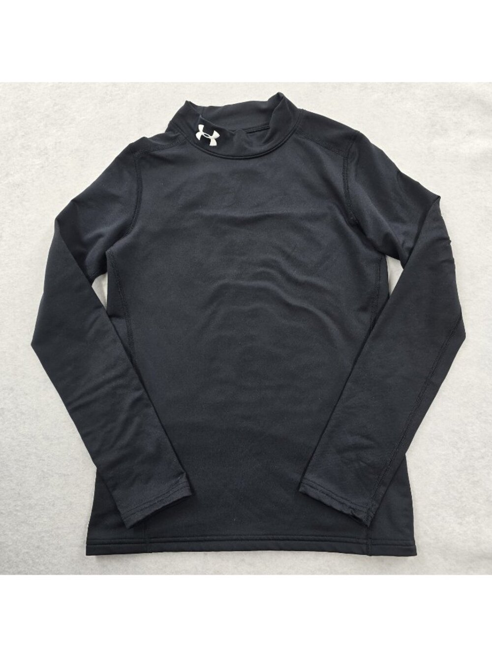 Under Armour Coldgear Fitted Long Sleeve Shirt Top Size Youth Large Mock Black